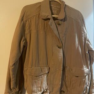 beige American Eagle bomber-style jacket